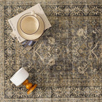 4x6 Brown Black Area Rug Washable Vintage Distressed Office Carpet Low Pile Entryway Non Slip Indoor Soft Retro Entrance Throw Accent Rug for Kitchen Bathroom Bedroom Dining Living Room