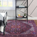 Fame Rugs Turkish Rug. Washable Vintage Oriental Antique Inspired Traditional Doormat Small Modern Area Rugs Luxury Entryway Entry Bedroom Bathroom Kitchen (398RR, 2'5 x 13'1)
