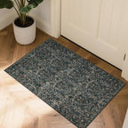 Small Rug 2x3 for Entryway: Boho Floral Door Mat Indoor Entrance Washable - Non-Slip Low Pile Thin Carpet Rugs for Kitchen Bathroom Front Door Laundry - Dark Green