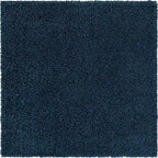 Unique Loom Solid Shag Collection Area Rug (5' 1" Square, Sapphire Blue/ Navy Blue)