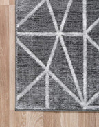 Rugs.com Lattice Trellis Collection Rug – 8' x 10' Gray Low-Pile Rug Perfect for Living Rooms, Large Dining Rooms, Open Floorplans