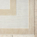 Abani Area Rugs - Modern Minimalist Pattern - Cream Rug for Living Room, Bedroom, Dining Room - Indoor/Outdoor - Easy to Clean - Non-Shedding - 5' x 8'