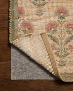 Loloi Chris Loves Julia Rue Collection RUE-01 Sage/Blush 3'-6" x 5'-6" Accent Rug Jute Neutral Floral Living Room Bedroom Rug