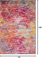 Unique Loom Trellis Frieze Collection Area Rug - Geometric (6' x 9', Multi/ Ivory)