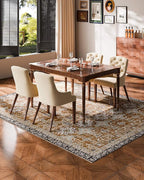 VEVOR 7.5 x 9.5 ft Area Rug Large Washable Rug Non-Slip and Tear-Resistant Soft Carpet Pet & Child Friendly Vintage Area Rugs Indoor Mat for Bedroom Living Room Office Entryway Brown Green