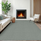 EARTHALL Washable Area Rugs 6x9 Ft Non Slip Living Room Rugs Cotton Rubber Backed Dining Room Rug Braided Bedroom Rugs Indoor Outdoor Floor Carpet for Living Room, Bedroom, Dining Room, Green/Grey