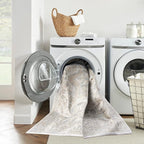 Nourison Home Astra Machine Washable Silver Grey 6'7" x 9' Area Rug - Easy Clean, Non Shedding, Bed Room, Living Room, Dining Room, Kitchen (7' x 9')