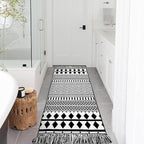 IOHOUZE Kitchen Hallway Runner Rug -2'x6' Boho Black White Entryway Runner Rugs for Halloween Decor/Fall Decor, Woven Indoor Outdoor Carpet Rugs, Washable Rag Rug for Bedroom/Bathroom/Laundry Room