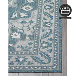 FH Home Flat Woven Outdoor Rug - Waterproof, Easy to Clean, Stain Resistant - Premium Polypropylene Yarn - Vintage - Patio, Deck, Porch, Balcony, Laundry - Shiraz - Ocean - 3ft 11 in x 5ft 6in
