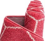 Unique Loom Trellis Frieze Collection Area Rug - Geometric (4' 1" Round, Pink/ Ivory)