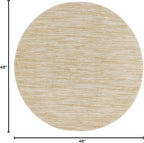 Nourison Home Nourison Essentials Ivory Gold 4' x Round Area Rug - Easy Clean, Non Shedding, Bed Room, Living Room, Dining Room, Kitchen (4' x Round)