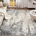 6x9 Area Rug Living Room Rugs - Washable Neutral Modern Abstract Soft Thin Rug Indoor Floor No Slip Rug Carpet for Bedroom Under Dining Table Home Office Decor - Grey/Light Brown