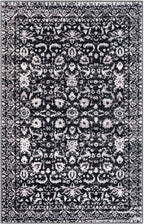 Vintage Floral 3x5 Rug, Black and White Entryway Rug Small Area Rug Washable Non-Slip Throw Rug, Thin Printed Faux Wool Low-Pile Kitchen Rugs Super Soft Capet for Entrance Bedroom Office