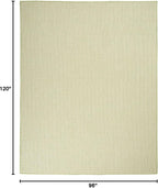 Nourison Home Courtyard Ivory Green 8' x 10' Area Rug - Easy Clean, Non Shedding, Bed Room, Living Room, Dining Room, Kitchen (8' x 10')