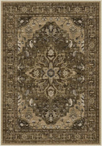 Area Rugs 2'x3' Washable Non-Slip, Floral Vintage Distress Print Pattern Medallion Carpet for Living Room Bedroom Dining Room, Brown Dark Brown