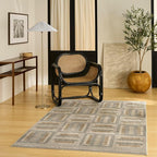 Nourison Home Nordic Grey Multicolor 4' x 6' Scandinavian Area Rug - Easy Clean, Non Shedding, Bed Room, Living Room, Dining Room, Kitchen (4' x 6')