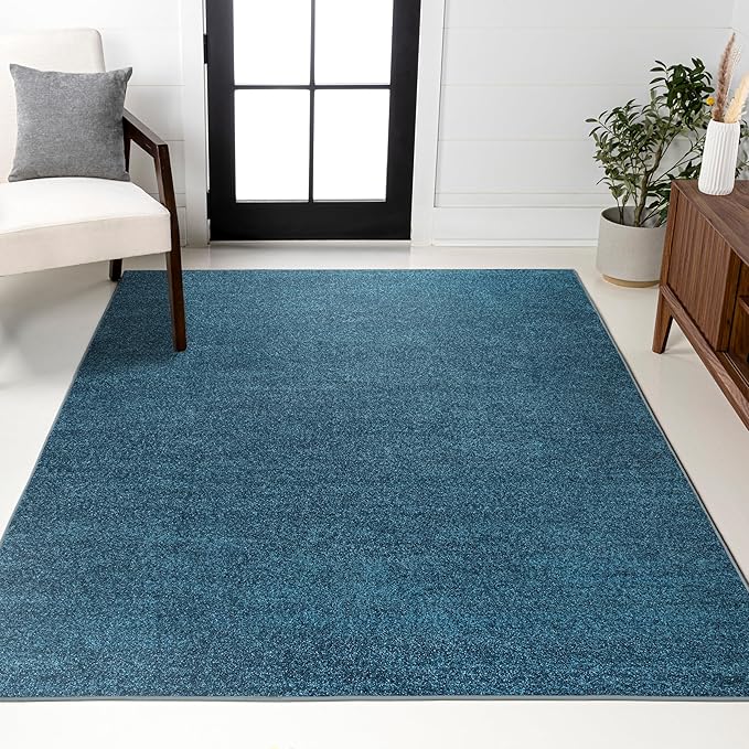 JONATHAN Y Haze Solid Low-Pile Turquoise Indoor Area Rug 12x15, Coastal,Bohemian,Minimalist,Classic, Easy-Cleaning for Living Room,Bedroom,Kitchen,Pet Friendly,Non-Shedding (SEU100H-15)