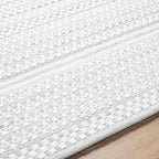 Mark&Day Wool Rugs, 5x8 Precious Solid and Border Cream/Charcoal Area Rug, Cream Grey Carpet for Living Room, Bedroom or Kitchen (5' x 7'6")