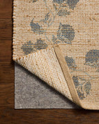 Loloi Chris Loves Julia Rue Collection RUE-05 Natural/Denim 7'-6" x 9'-6" Area Rug Jute Neutral Floral Living Room Bedroom Rug