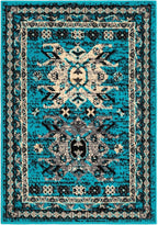 Unique Loom Taftan Collection Border Geometric Tribal Inspired Design Area Rug (2' 2 x 3' 0 Rectangular, Turquoise/ Gray)