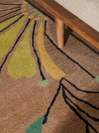 Rugsotic Carpets Hand Tufted Wool ECO-Friendly Area Rugs - 8'x10', Rectangle Shape, Camel, Floral Modern Design, High Pile Thick Handmade Anti Skid Area Rugs for Living Room, Bed Room (K00219)