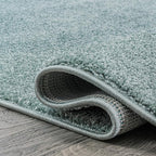 JONATHAN Y Haze Solid Low-Pile Aqua Blue Indoor Area Rug 9x12, Coastal,Bohemian,Minimalist,Classic, Easy-Cleaning for Living Room,Bedroom,Kitchen,Pet Friendly,Non-Shedding (SEU100S-9)