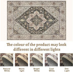 Kitchen Rugs 2x4 Washable Rug for Entryway Vintage Non Slip Small Rugs Front Door Mat Indoor Entrance, Print Distressed Throw Rug Grey Soft Low Pile Rugs Small Carpet for Entry Bedroom Bathroom