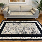 Alfa Rich 4x6 Leopard Beige Black Washable Area Rugs for Living Room Bedroom Reversible Cotton Rug