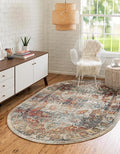 Unique Loom Isabella Collection Area Rug - Adjani (5' 1" x 8' Oval, Ivory/ Beige)