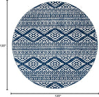 SAFAVIEH Tulum Collection Area Rug - 10' Round, Navy & Ivory, Moroccan Boho Tribal Design, Non-Shedding & Easy to Clean, Ideal for Living Room, Bedroom, Dining Space (TUL272N)