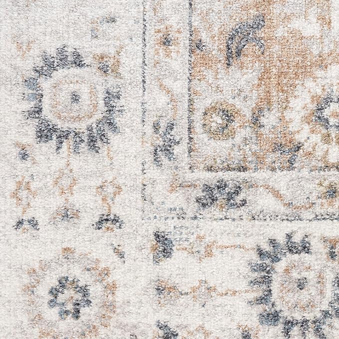 Nourison Home Astra Machine Washable Silver Taupe 6'7" x 9' Area Rug - Easy Clean, Non Shedding, Bed Room, Living Room, Dining Room, Kitchen (7' x 9')