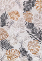 CAMILSON Indoor Outdoor Rug, Yellow 7’10”x10’ Leaf Tropical Botanical Area Rugs for Indoor and Outdoor patios, Easy-Cleaning Non-Shedding Living Room Garden and Kitchen Washable Outside Carpet (8x10)