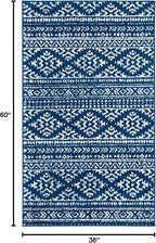 SAFAVIEH Area Rug 3x5 - Tulum Collection - Navy & Ivory, Moroccan Boho Tribal Design, Non-Shedding & Easy to Clean, Ideal for Entryway, Foyer, Accent Space, Bedroom (TUL272N)