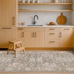 2x8 Moss Green Washable Kitchen Runner Rug - Non Slip Floral Rugs for Entryway Indoor, Kitchen- Vintage Geometric Floral Design Orenital Home Décor, Stain Resistant Carpet