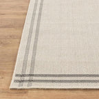 Easy Jute Rugs 2x7 Bordered Bone Color Living Room Indoor Outdoor Runner Rug for Patio and Kitchen Rug High Traffic Washable Easy to Clean Solid Boho Woven Design Outside Carpet (2 x 7)