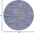 SAFAVIEH Rag Rug Collection 4' Round Purple / Multi RAR121D Handmade Boho Stripe Cotton Area Rug