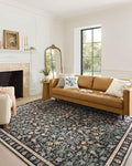 Loloi Rifle Paper Co. Eden Collection EDE-02 Mughal Garden Black 2'-0" x 5'-0" Accent Rug feat. CloudPile™