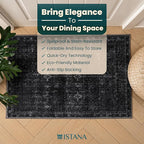 Istana 2x3 Area Rug - Black Boho Rugs for Living Room 2x3 - Foldable Small Rugs for Bedroom - Stain Resistant Washable Rug Non Slip - Eco-Friendly Area Rugs Indoor
