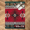 YHSF South West Native American Area Rug C318 - Easy Clean, Thick, Soft, Durable Native Tribal American Indian Inspired Rug for Bedroom/Living Room and More - Red, 5 Feet x 7 Feet