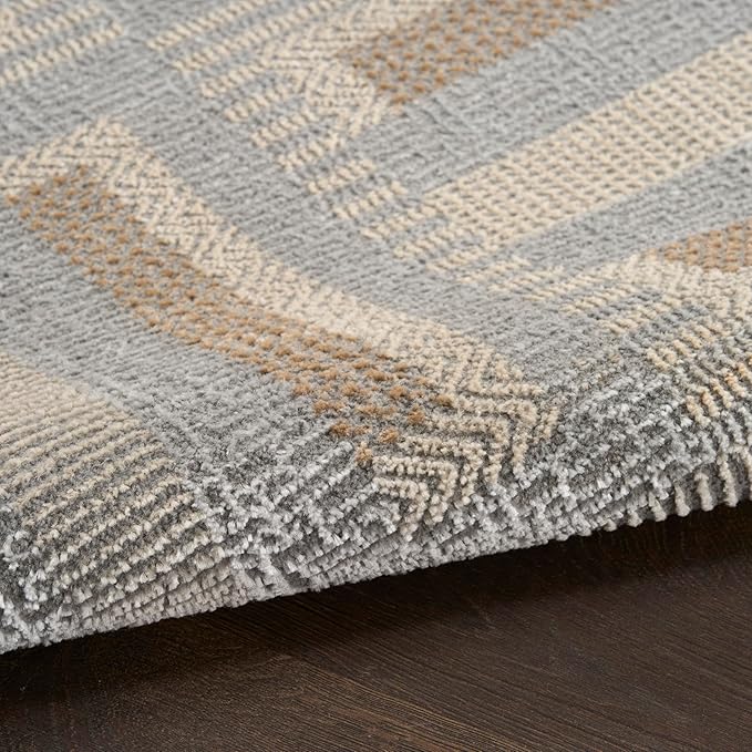 Nourison Home Nordic Grey Multicolor 8' x 10' Scandinavian Area Rug - Easy Clean, Non Shedding, Bed Room, Living Room, Dining Room, Kitchen (8' x 10')