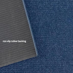 English Home Custom Size Non Slip Striped Design Durable PVC Non Slip Backing Tough Pile Runner Rug for Hallway, Outdoor, Indoor, Commercial, Residential, Pool, Office (Dark Blue, 36" x 04')