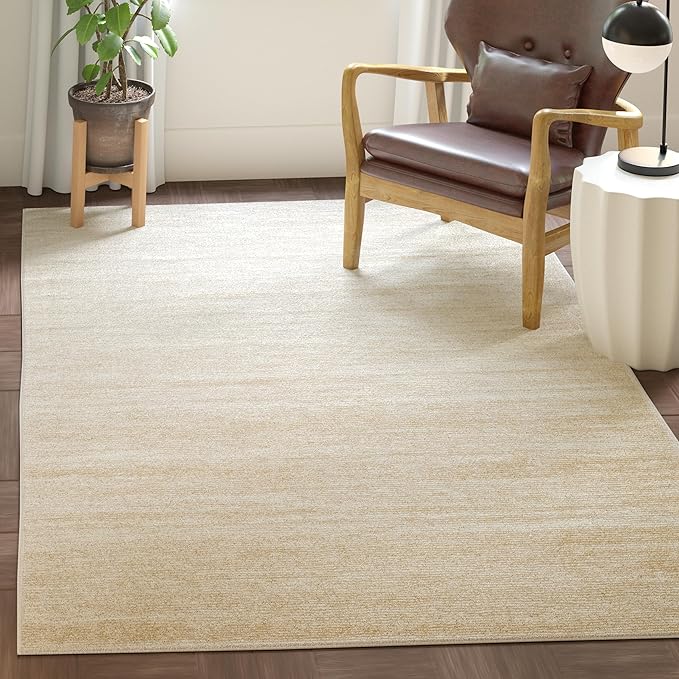SAFAVIEH Area Rug 6x8 - Adirondack Collection - Champagne & Cream, Modern Ombre Design, Non Shedding & Easy to Clean, Ideal for Living Room, Bedroom, Office, Dining Space (ADR113W)