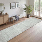 Valenrug Washable Rugs 2x10 - Stain Resistant 2x10 Area Rugs for Living Room, Non Slip Backing Large Area Rugs for Bedroom, Folable Machine Washable Area Rug (2'x10', Grey)