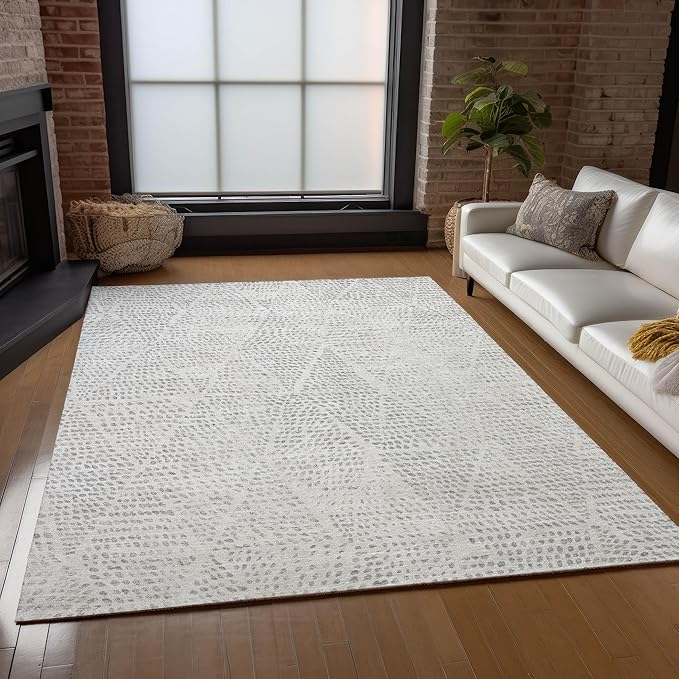Addison Rugs Chantille ACN591 Silver 3' x 5' Indoor Outdoor Area Rug, Easy Clean, Machine Washable, Non Shedding, Bedroom, Living Room, Dining Room, Kitchen, Patio Rug
