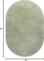 Eyely UES100O-3OV Supersoft Haze Solid Low-Pile Indoor Area Rug Casual;Contemporary;Solid;Traditional, Bedroom, Kitchen, Living Room, Easy-Cleaning, Non-Shedding, 3 X 5 Oval, Green