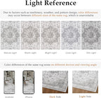 Grey Gray Area Rug 2x3 Washable Vintage Small Carpet for Entryway Kitchen Soft Retro Low Pile Thin Door Mat Non Slip Oriental Medallion Throw Rug for Bathroom Office Bedroom Dining Room