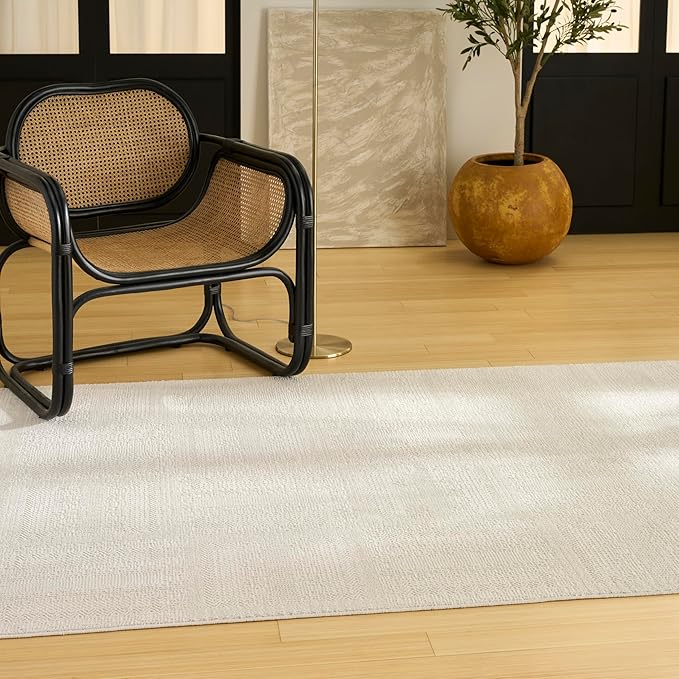 Nourison Home Nordic Ivory 4' x 6' Area Rug - Easy Clean, Non Shedding, Bed Room, Living Room, Dining Room, Kitchen (4' x 6')