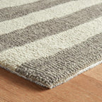 Dash & Albert Silas Stripe Grey Hand Micro Hooked Wool Rug, 8.5 X 11.5 Feet, Grey Stripe Pattern - Premium Luxury Hotel Quality Soft Breathable Hypoallergenic Machine Washable Easy Care All Season