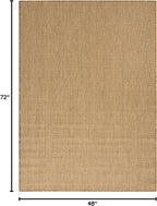 Nourison Home Courtyard Jute 4' x 6' Area Rug - Easy Clean, Non Shedding, Bed Room, Living Room, Dining Room, Kitchen (4' x 6')