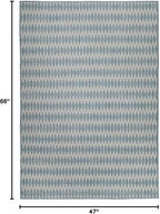 FH Home Flat Woven Outdoor Rug - Waterproof, Easy to Clean, Stain Resistant - Premium Polypropylene Yarn - Geometric - Patio, Deck, Porch, Balcony, Laundry Room - Giza - Aqua - 3ft 11in x 5ft 6in
